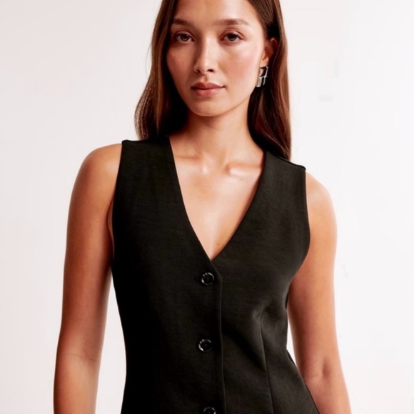 Women’s size medium Abercrombie & Fitch navy blue Mara mini vest dress - Picture 3 of 12